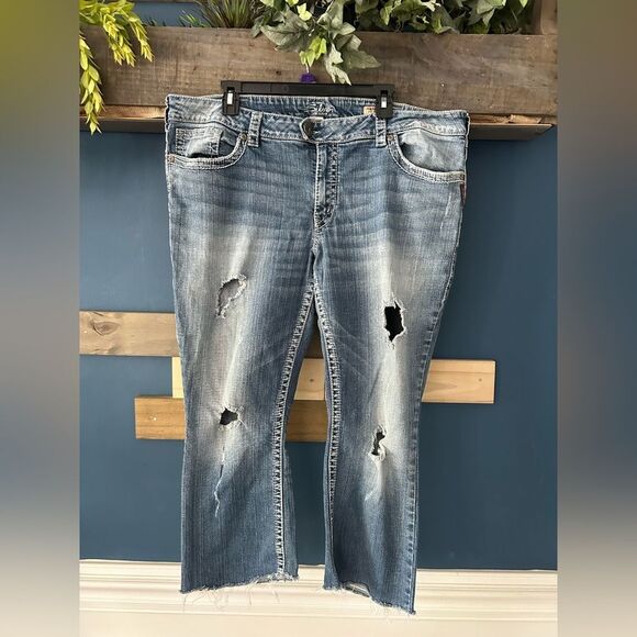 Silver Jeans Denim - Silver Jeans Grunge Blue Tuesday Bootcut 40/24 Distressed